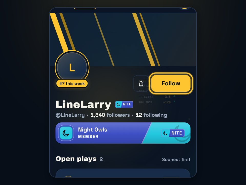 Capper page with the Follow button